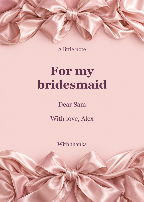 A Satin Affair · Thank-you card editable design preview