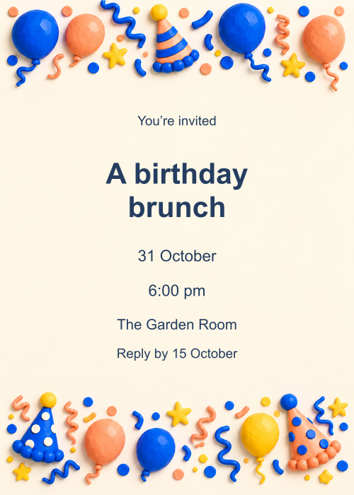 Party in Full Colour · Gathering editable design preview