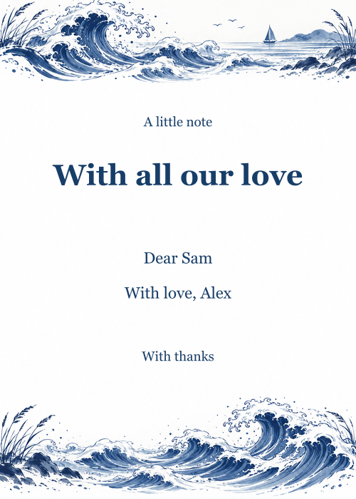 Tide & Together · Thank-you card editable design preview