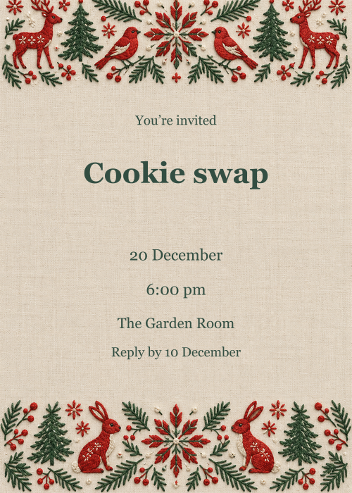 Stitched for Christmas · Companion editable design preview