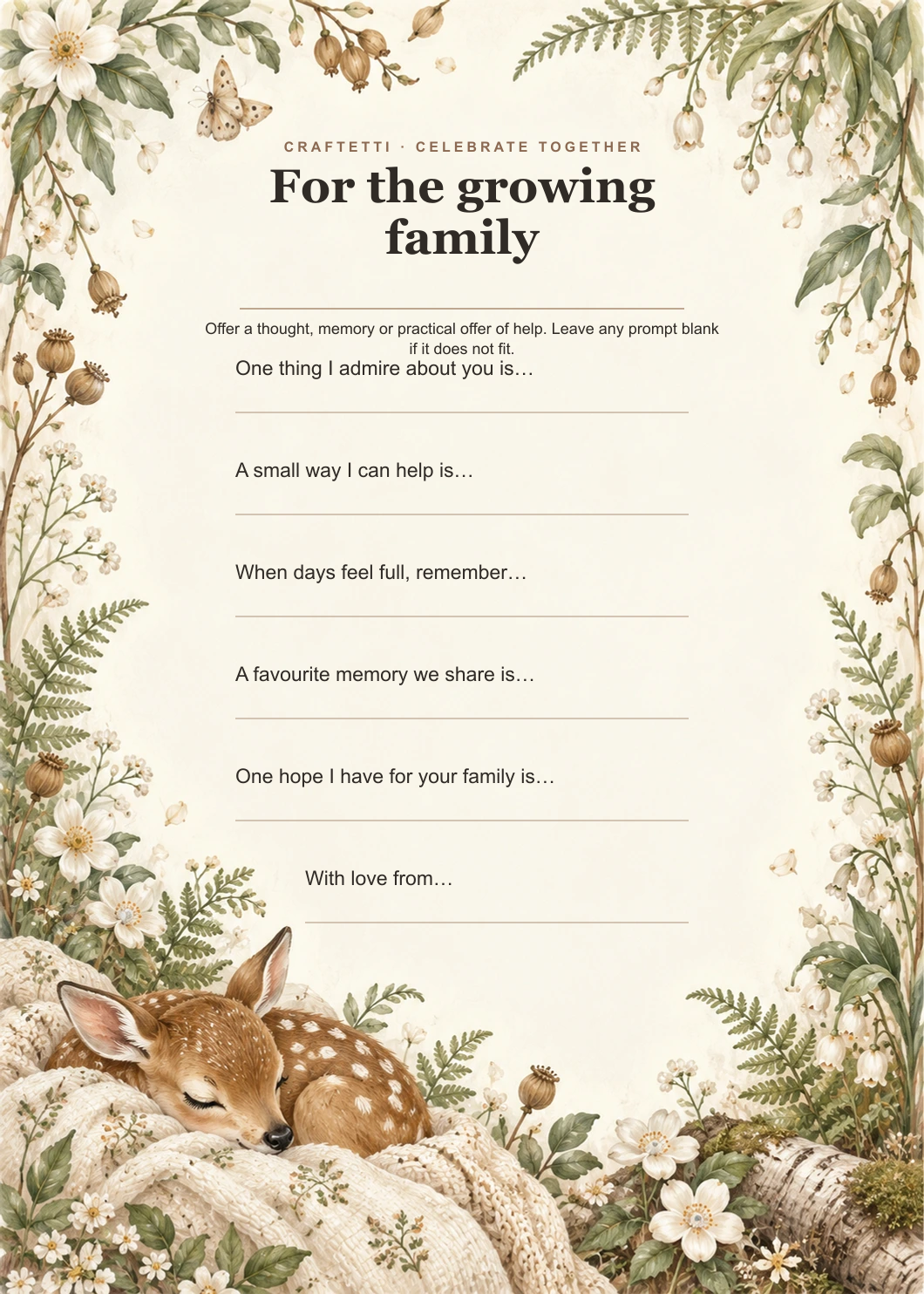 Advice for the Growing Family editable design preview