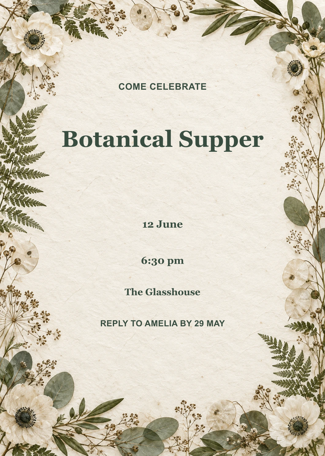 Botanical Supper Suite collection artwork