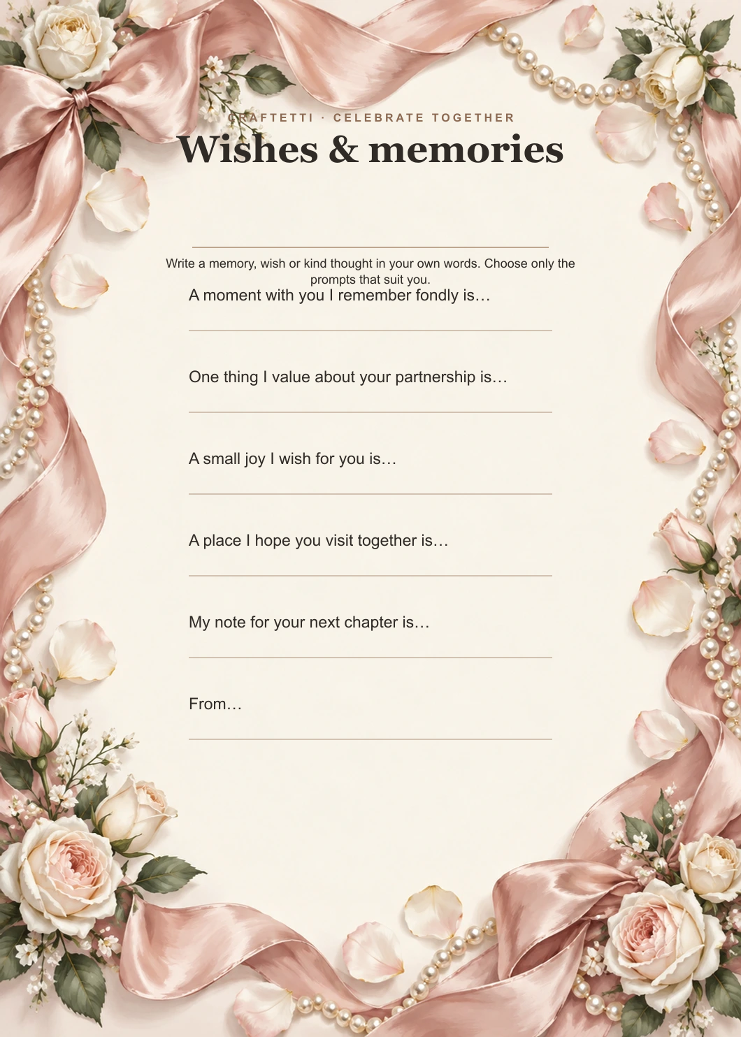 Bridal Shower Wishes editable design preview