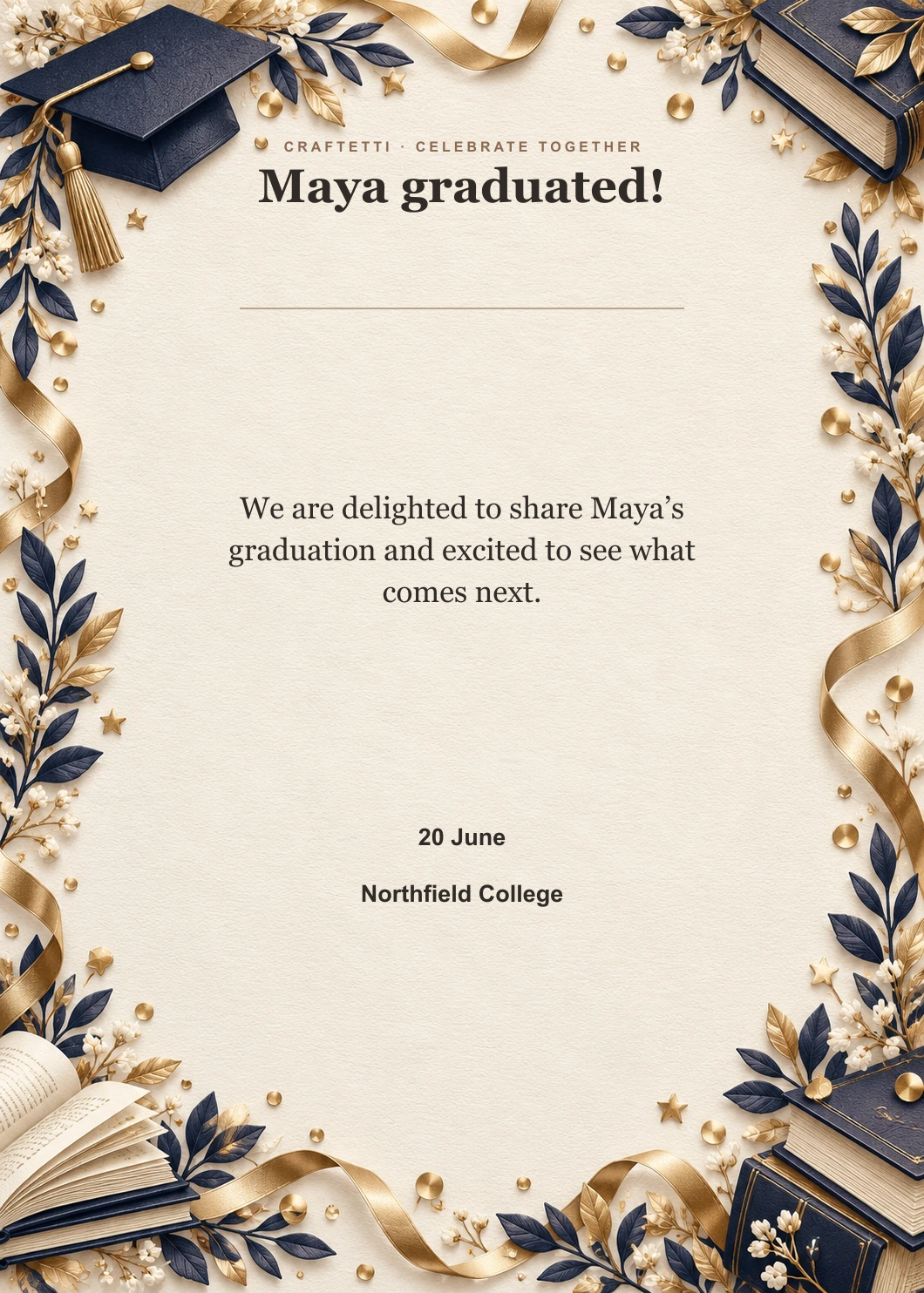 Graduation Announcement editable design preview