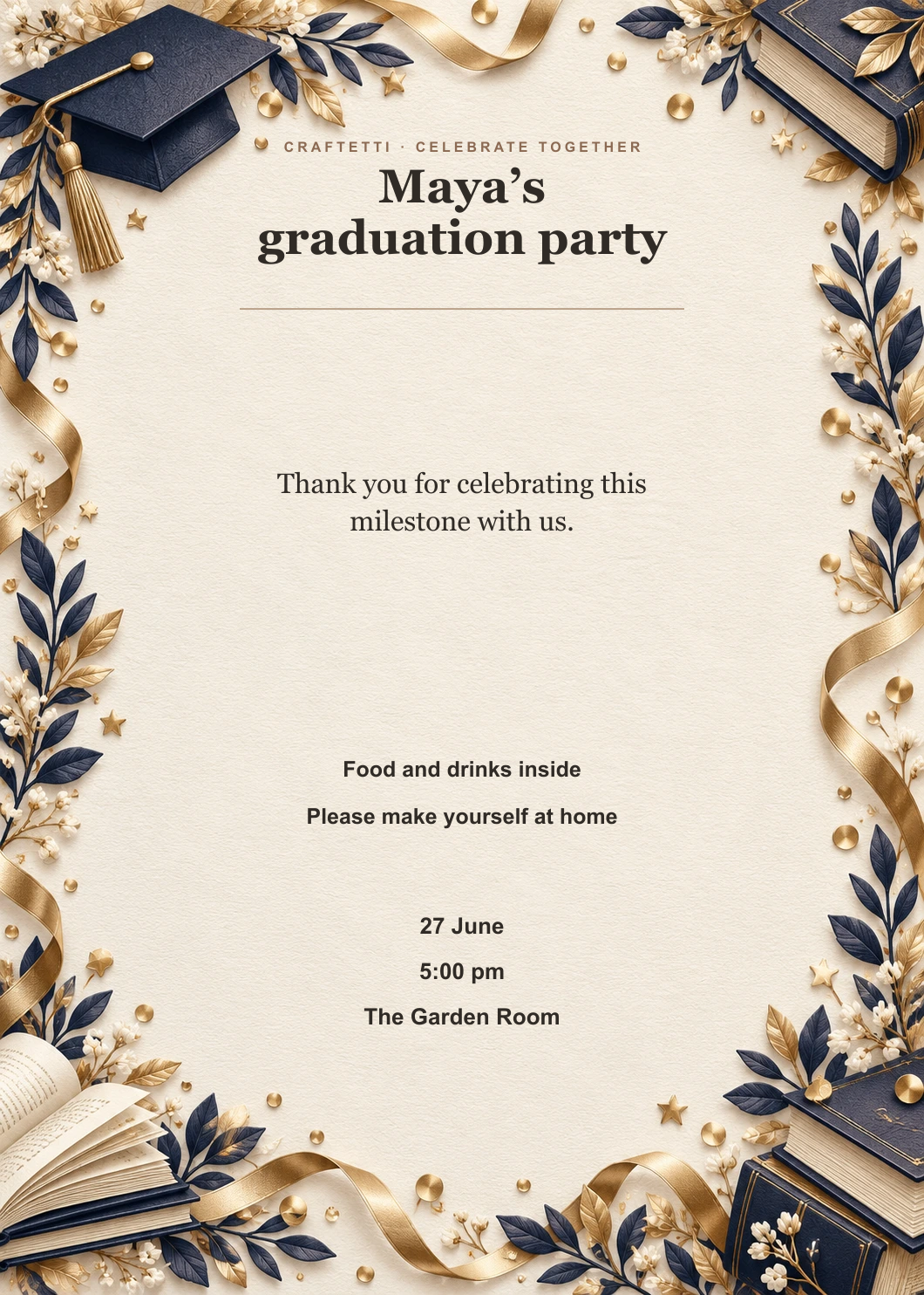 Graduation Party Welcome editable design preview