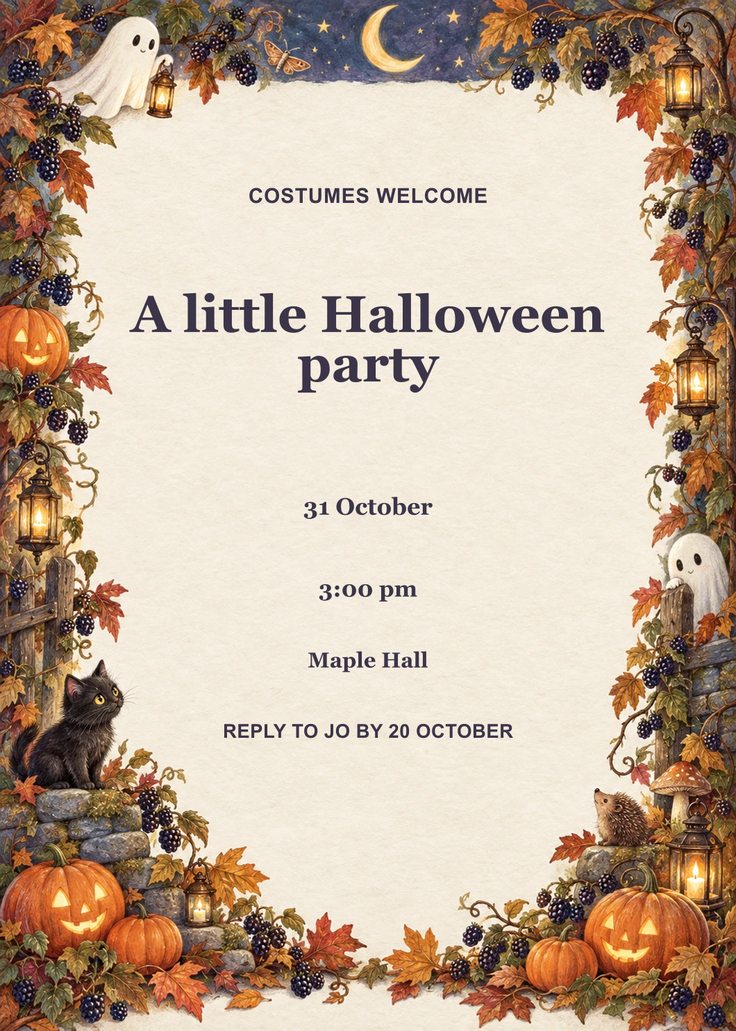 Little Halloween Gathering editable design preview