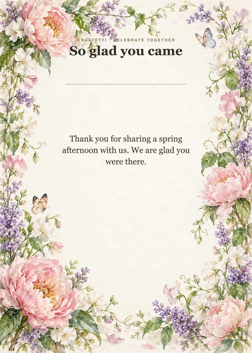 Spring Garden Lunch Thank You editable design preview
