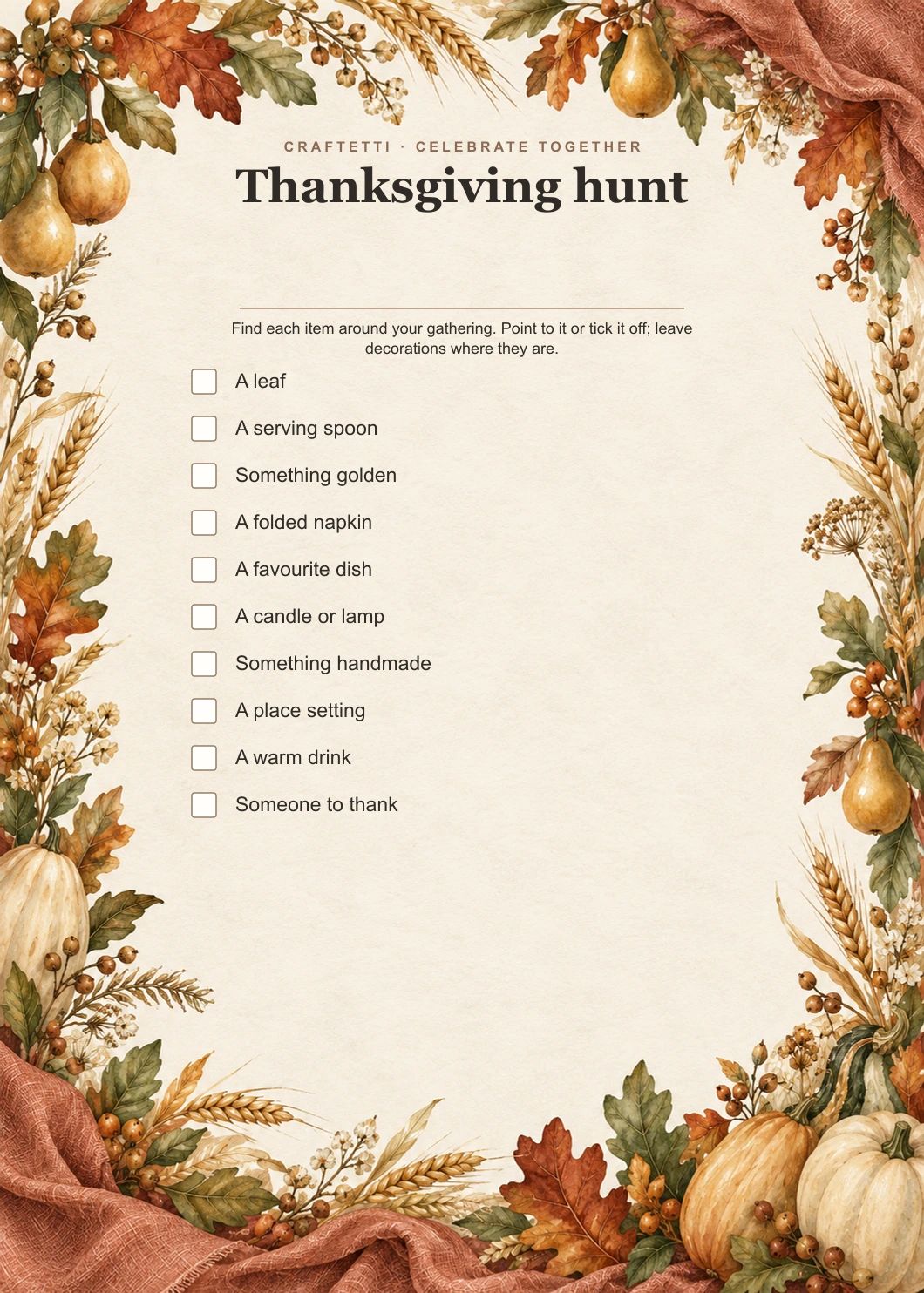 Thanksgiving Table Hunt editable design preview