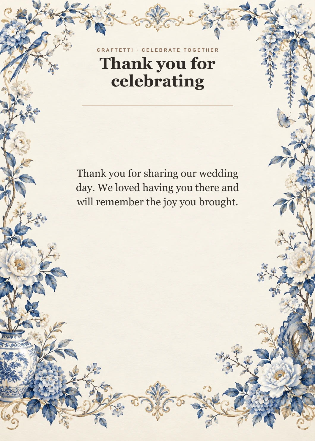 Wedding Guest Thank You editable design preview