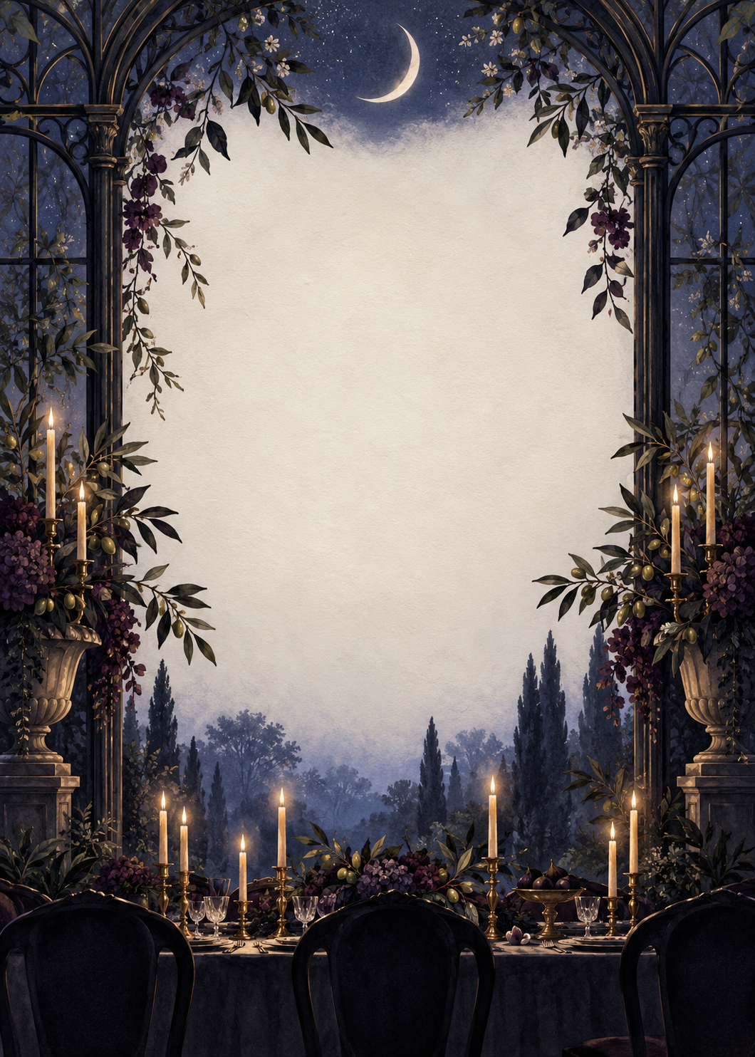 Moonlit Supper editable design preview